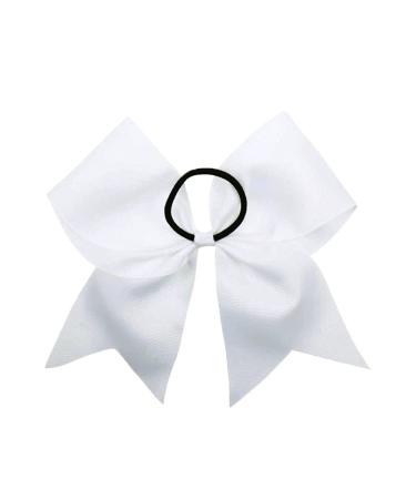 20 White Cheerleader Bows Ponytail Holder Hair Ties - Grosgrain Ribbon Accessories for Girls, Teens, Women - Ideal for Softball, Sports, Cheerleading - Buy Online on GoSupps.com
