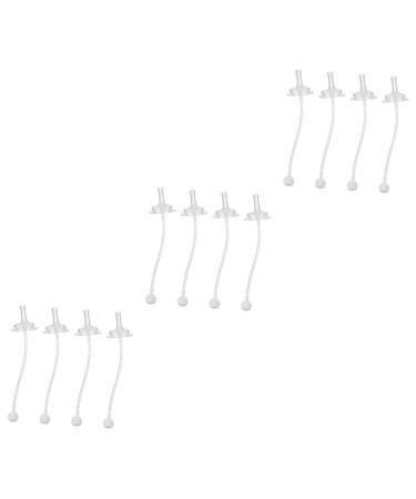 Abaodam 12 pcs water spectrum children Latz baby bottle spare parts milk bottle suction tube silicone straw accessories glasses drinking cup sucking punch pebbles