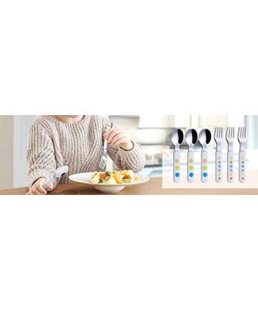 EXZACT Kids Cutlery Set - Stainless Steel Toddler Children's Cutlery - BPA Free, Dishwasher Safe - Stars & Dots Design - 6pcs (3 Forks + 3 Spoons) - Buy Online on GoSupps.com