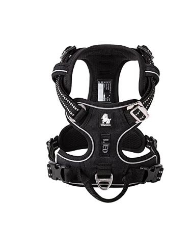 Truelove no pull dog harness reflective dog harness for dogs adjustable soft padded pet vest with simple operating handle TLH56512 XS Black