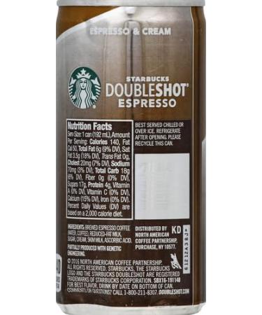 Buy Starbucks Doubleshot Espresso and Cream - 6.5 Fl Oz | International Shipping Available - Buy Online on GoSupps.com