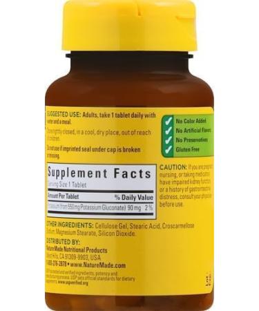 Nature_Made Potassium Gluconate 550 mg Dietary Supplement for Heart Health Support 100 Tablets 100 Day Supply + Bonus Pill Organizer Weekly Pill Organizer Mini - Buy Online on GoSupps.com