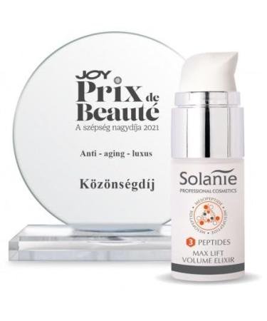 Solanie - 3 Peptides Elixir - 15ml - Skin Rejuvenation Hydration Wrinkle Wrinkle Smoothing & Collagen-Like Firming - with Hyaluronic Acid and Herbal Extracts - (Max Lift)
