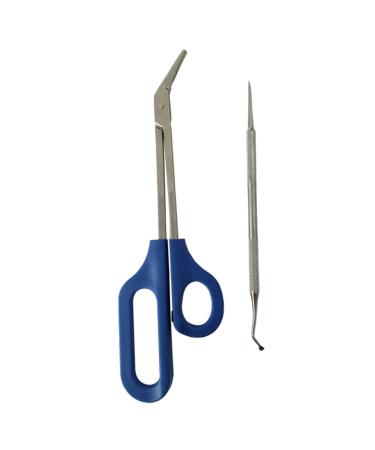 FRCOLOR 2 Sets Stainless Steel Limas De U as for a Friend Everyday Dal Silver Color Grooming Kit Nail File Manicure Kit Long Handle Pregnant Woman Nail Set Cosmetic