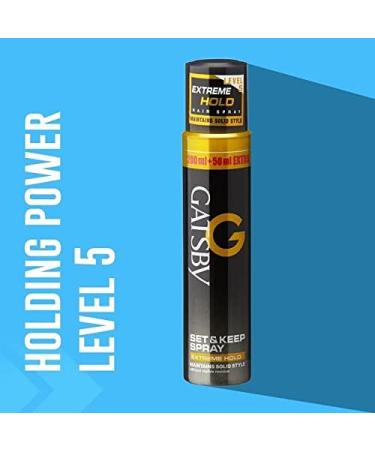 Gat'sby. Set & Keep Hair Spray - Extreme Hold | Quick Drying Long Lasting Hold No Flaking & Natural Shine | Non Sticky & Easy Wash Off | Styling Hair Spray | 250ml - Buy Online on GoSupps.com