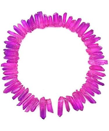 Natural Crystal Rough 1PC Rose Titanium Aura Lemurian Quartz Crystal Point Stones Crafts Decor DIY Natural Stones and Crystals - Buy Online on GoSupps.com