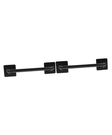 Alipis 2pcs Storage Rack Stainless Steel Wall Shelf Wall Mount Tower Holder Wall-Mounted Towel Bar Rag Rack Blackx2pcs 30.5X7X7CMx2pcs