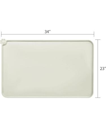 AUDWUD Silicone Waterproof Dog & Cat Feeding Mat - Anti-Slip Pet Bowl Mat 87x58 cm Beige | Durable Easy Clean Pet Accessories - Buy Online on GoSupps.com
