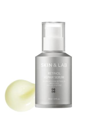 SKIN&LAB  Retinol Repair Serum | Contains Vegan Retinol  Bakuchiol and Peptides| For Reduce Wrinkles & Fine Lines  Smoothing | Daily Facial Essence | For Sensitive Skin Type | 1.01 fl.oz