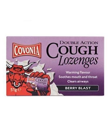 THREE PACKS of Covonia Double Impact Cough Lozenges Berry Blast 51g