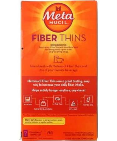 5-Pack Metamucil Fiber Thins Cinnamon - 12ct, 0.77oz per Pack - Buy Online on GoSupps.com