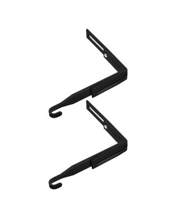Alipis 2pcs Metal Cabinet Hooks Heavy Duty Clothes Rack Wardrobe Hooks Adjustable Partition Hook Ordinary 8.00X7.00X1.20CM Black