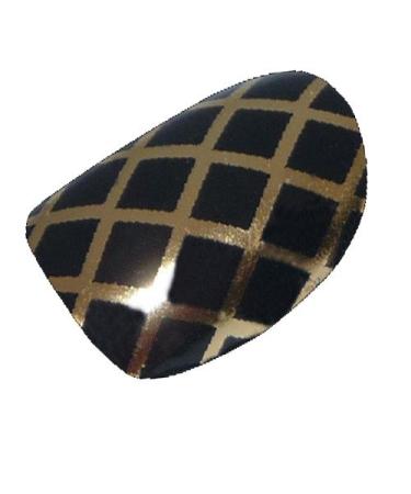 Chix Nails Nail Wraps Black on Gold Fishnet Fingers Toes Vinyl Foils Beauty
