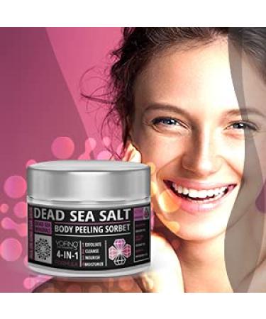 Dead Sea Salt Body Scrub Peeling Sorbet with Aloe Vera & Avocado Oil | Exfoliating Skin Renewing Treatment - Buy Online on GoSupps.com