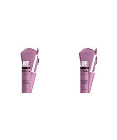 NYX PROFESSIONAL MAKEUP Butter Gloss Non-Sticky Lip Gloss - Marshmallow (Muted Lilac) (Pack of 2)