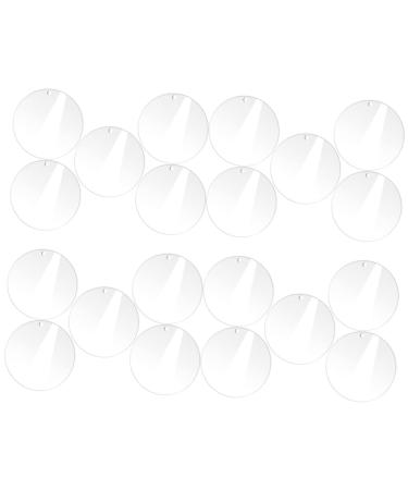 TEHAUX 80 Pcs Acrylic Round Sheet Cake Pan Clear Ornaments Circle Acrylic Blanks Multifunction Pallet - Buy Online on GoSupps.com