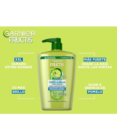  Garnier Garnier Fructis Strength and Shine Shampoo Pack of 2 for Normal Hair (2 x 1L) - Buy Online on GoSupps.com