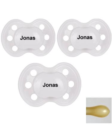 BabyNova pacifier with name symmetrical latex size 2 (white) (pack of 3)