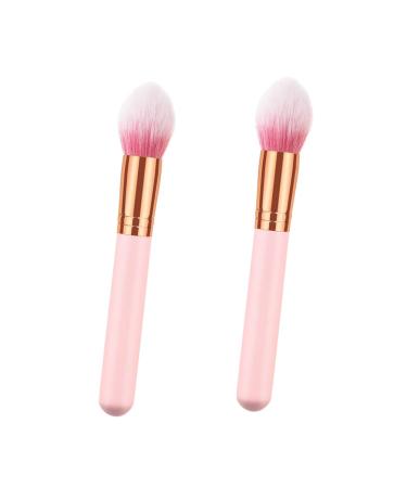 FOYTOKI 2pcs Powder Brush Makeup Brush for Woman Cosmetic Brush Professional Makeup Brush Highlighter Wooden