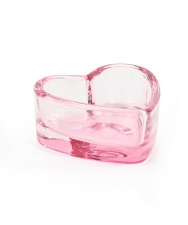 minkissy Nail Dappen Cup Heart Shape Dappen Dish Cups Acrylic Nail Dish Bowl Monomer Dish Glass Decorative Nail Brush Cup Manicure Tool Supply Pink