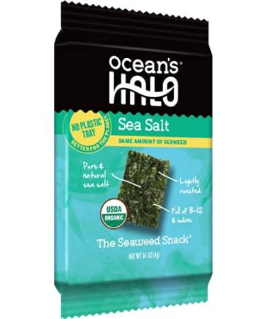 Ocean's Halo Trayless Seaweed Snacks (Sea Salt) 1 case of 20 Units - No Plastic Tray
