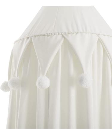 Wonder Space Minimal Pompoms Baby Crib Canopy - Nursery Room Dream Tent for Boys & Girls - Kids Bed Hanging Curtain Mosquito Net (White) - Buy Online on GoSupps.com