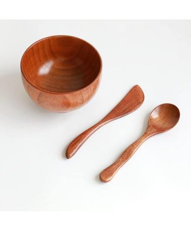 Eco-Friendly Mask Bowl Set with Spoon & Brush | DIY Skin Care Mixing Kit for Women - Dark Brown - Buy Online on GoSupps.com