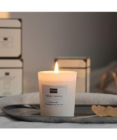 Natural Scented Candle Aroma Candle Gift Pear&Freeisa Perfume Handmade Soy Wax in Glass Jar 12 Hours Happiness Travel Candle Prefect for Meditation Stress Relief Mood Boosting (Off White-Pear&Freeisa)