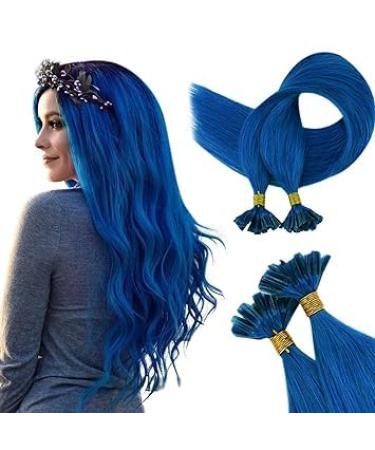 Buy Runature Blue U Tip Real Hair Extensions - 50cm 25g 25 Strands Premium Quality Blue Hair Extensions - 20 Inch Bonded for Easy Application - Buy Online on GoSupps.com