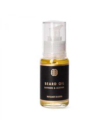 Benjamin Barber Bart l for daily beard care - Premium beard oil with luxurious "Saffron & Leather" fragrance - natural ingredients Swedish oil - taps and maintains the beard - (50ml)