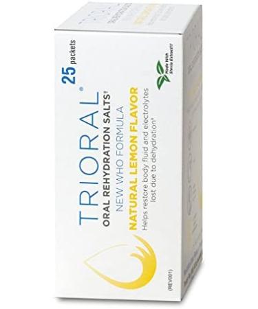 TRIORAL Lemon Rehydration Powder - Electrolyte Salts Formula for Hydration - 25 Packets - Buy Online on GoSupps.com