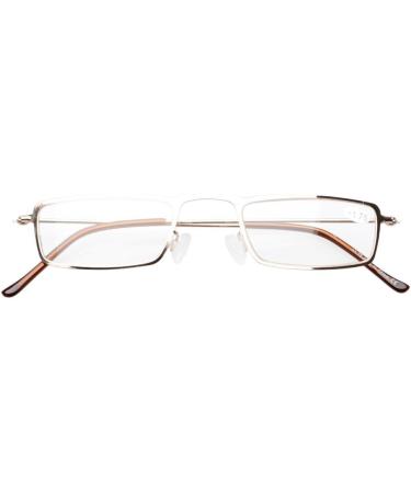 Eyekepper 5-Pack Half-Eye Reading Glasses Stylish Stainless Steel Frames in Gold +3.0 | International Shipping Available - Buy Online on GoSupps.com