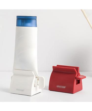 Tube Toothpaste Squeezer Rolling Tube Toothpaste Squeezer With Frosted Handles Rolling Tube Toothpaste Holder Toothpaste Seat Holder Stand For Bathroom Accessories 5.2*3.9*4.1cm Suitable For Small An White+grey - Buy Online on GoSupps.com