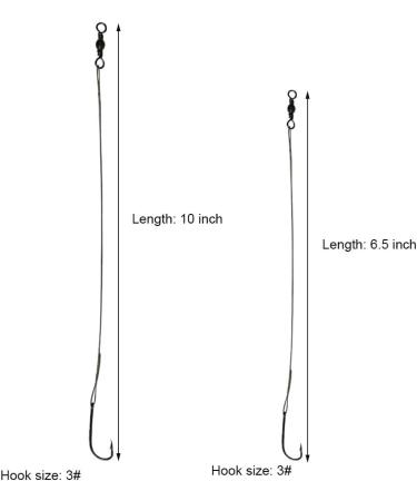 20pcs Baitholder Fishing Hook Rigs with Nylon Coated Wire Leader and Swivel 6.5inch - Buy Online on GoSupps.com