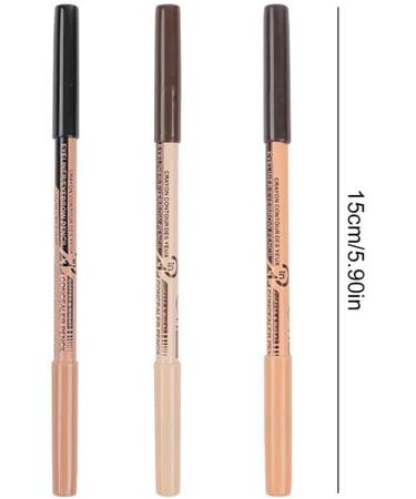 twcrvil 2 in 1 Double-ended Eyebrow Pencil Three Colors Eyeliner Concealer Invisible Professional Pen Cosmetics Long Lasting Dark Coffee - Buy Online on GoSupps.com