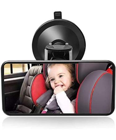 Baby Car Mirror Suction Cup for Car Seat Forward Facing Mirrors Adjustable Rearview Wide Angle Convex Mirror for Toddler Child Children Backseat Passengers Black