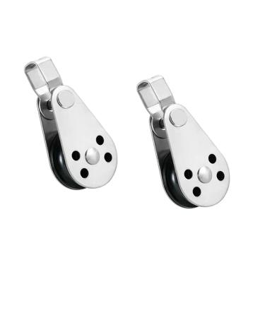 Lsahyong 316 Stainless Steel Nylon Marine Pulley,Pulley Blocks Rope Runner Kayak Boat Accessories,Suitable for 0.08