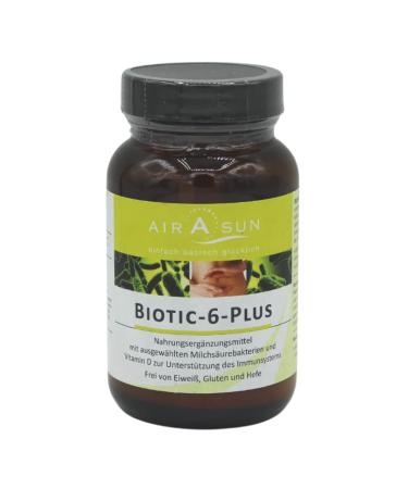 Biotic -6 -Plus with 6 active cultures of lactic acid bacteria and vitamin D to support the immune system - suitable for vegetarians and vegans - 60 g of powder