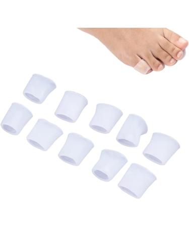 COHEALI Toe Separator Gel Tubes - 5 Pairs Silicone Sleeves for Little Toe, White Open Sleeve Corn Seperator - Toe Protectors - Buy Online on GoSupps.com