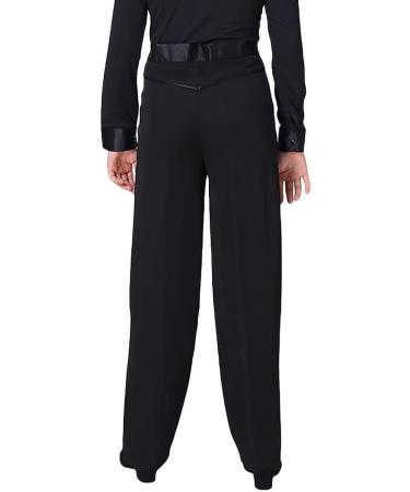 Libaobaoyo Boys Black Latin Ballroom Dance Pants - Elastic Waist Performance Costume for Kids, Size 12-13 Years - Buy Online on GoSupps.com