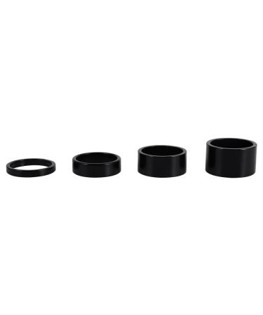4Pcs Bike Headset Spacer 4 Colors Aluminum Alloy Washer Headset Spacer 5mm/10mm/15mm/20mm for Mountain Road Bike Black