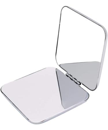Folding Makeup Mirror Portable Stainless Steel Cosmetic Mirror Double Sided Pocket Mirror Square Hand Pocket Makeup Mirror - Buy Online on GoSupps.com