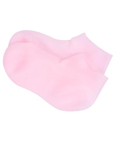 Healeved 2 Pairs Protective Socks Feet Care Natural Material Socks Moisturizing Gel Socks Silicone Gel Moisturizing Sock Foot Exfoliator Sock Heel Boots Women's Heel Socks Sebs Spa Pink