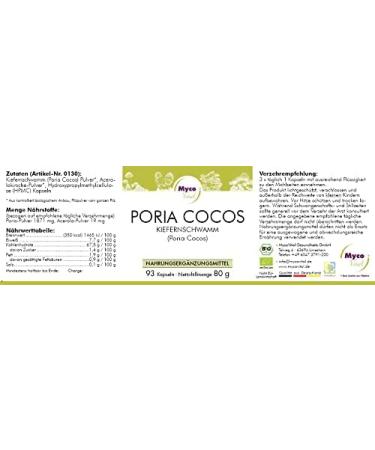 Poria Cocos Mushroom Powder Capsules | Organic Vegan Superfood | 93 x 800mg Capsules for Immune Support & Wellness - Buy Online on GoSupps.com