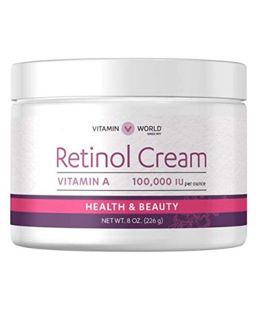 Vitamin World Retinol Cream 100 000 IU 8 oz  Vitamin A  Face Cream