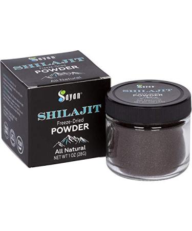 Sayan Shilajit Powder Freeze-Dry Pure Organic Extract 1oz 28g 1 Month Supply. Potent Fulvic Acid Supplement and Minerals for Detox. Antioxidant. Supports Memory Nutrient Absorption Immune System