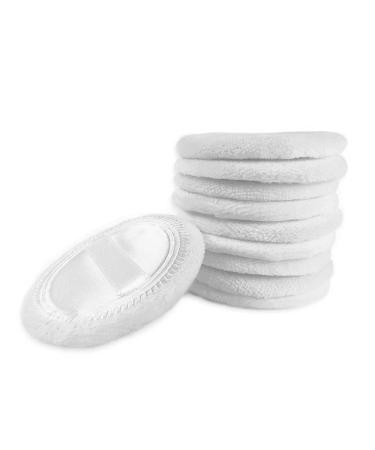 10pcs White Cotton Cosmetic Powder Puffs with Ribbon - 2.36 inch - for Loose & Foundation Makeup - Buy Online on GoSupps.com