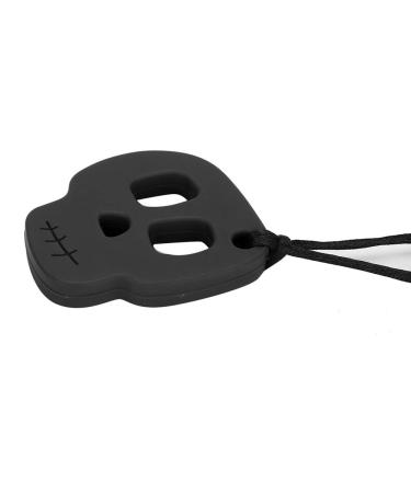 Silicone Baby Bite Ring - Safe Chewing Toy for 0-6 Months | Calming Black Skull Design - Buy Online on GoSupps.com