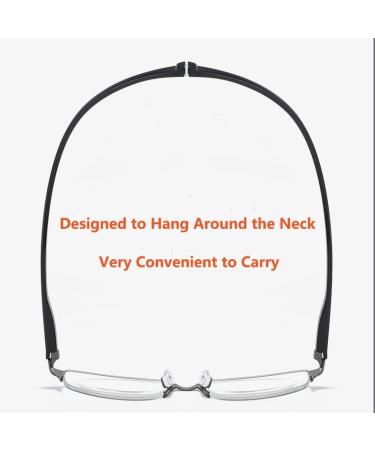 Half-Frame Foldable Magnetic Closure Blue Light Filter Reading Glasses for Men & Women - Anti-Blue Computer Glasses Gray 4.0x - Buy Online on GoSupps.com