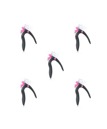 5 set False Nail Art Clippers Manual Stainless Steel Head Manicure Trimmer Reusable Salon Clipping Scissors Tool Black and Rose Red 5 Set Black and Rose Red